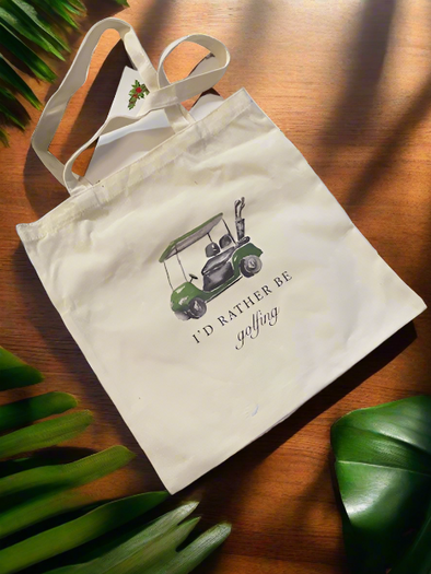 "I'd Rather Be Golfing" Canvas Tote Bag