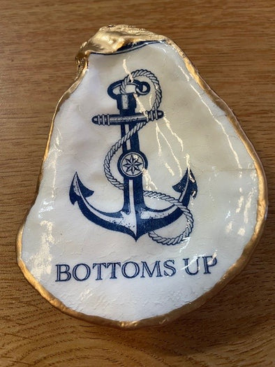 Bottoms Up Oyster Shell Trinket Dish