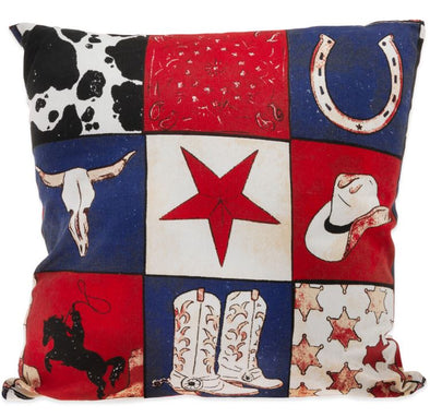 Cowboy Collage Pillow