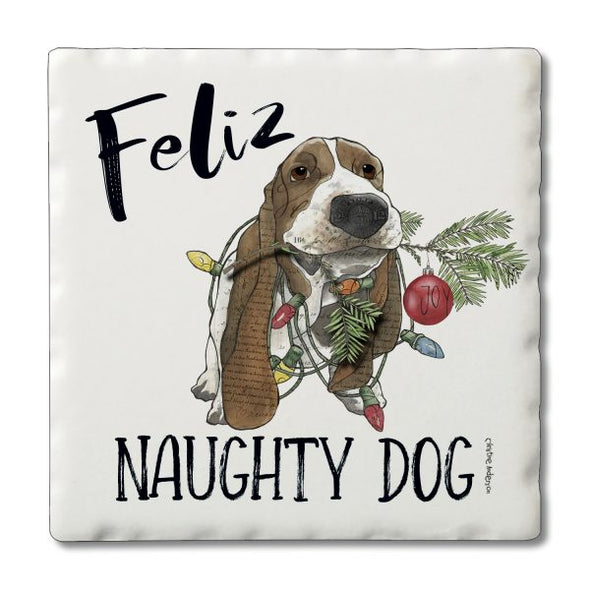 Tumble Tile Coasters - Christmas Naughty Pets