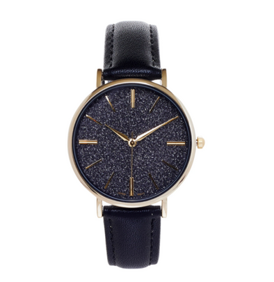 Women's Elegant Black Shimmer Watch