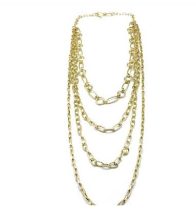 4 Strand Gold Chain Necklace
