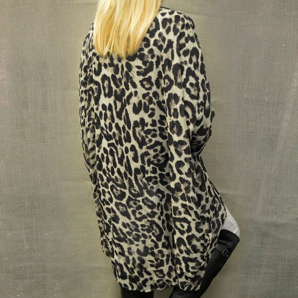 Gray Leopard Shawl/Wrap