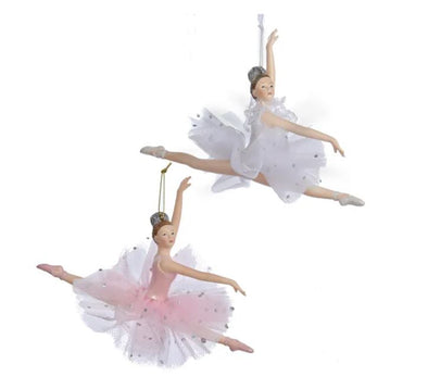Pink and White Ballerina Ornaments