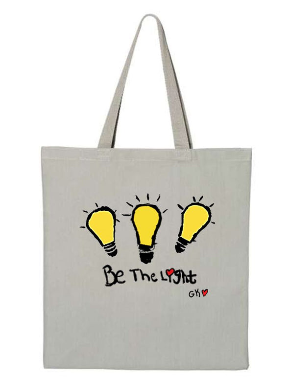 "Be The Light" Grey Tote Bag