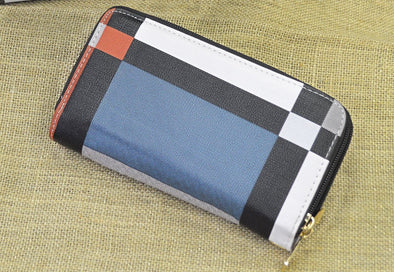 Black and Blue Plaid Wallet Wristlet