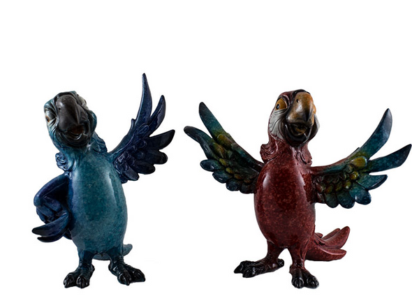Blue & Red Parrot (Set of 2)