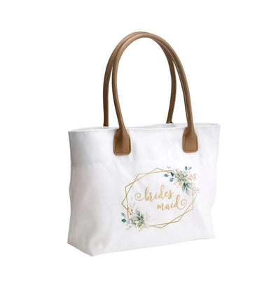 White & Gold Bridesmaid Tote Bag