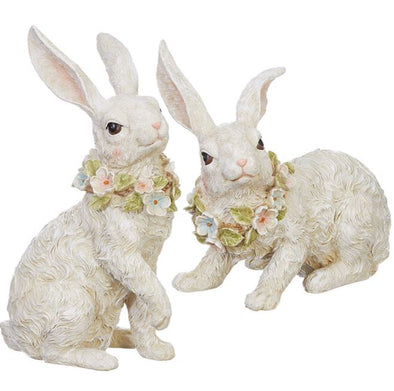 Decorative Bunny with Floral Wreath