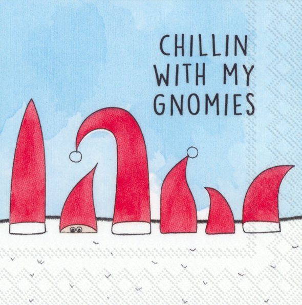 "Chillin With My Gnomies" Cocktail Napkins