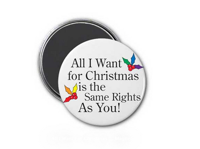 "All I Want For Christmas Is the Same Rights As You" Magnet