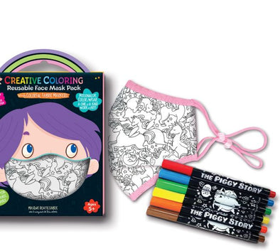 Creative Coloring Face Mask for Kids (Unicorn)