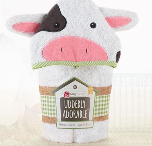 Udderly Adorable Cow Hooded Baby Towel