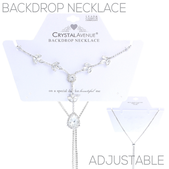 Crystal Backdrop Lariat Slide Necklace