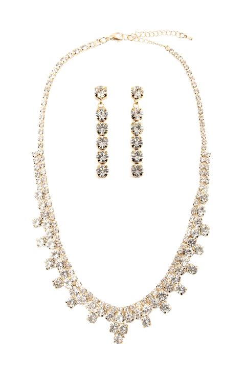 Faux Diamond Necklace & Earring Set