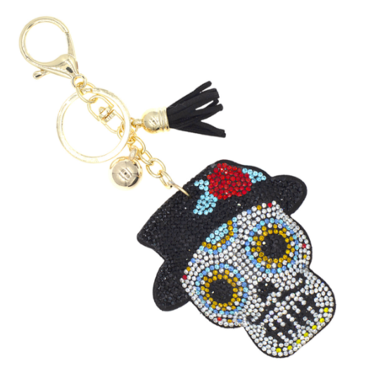Day of the Dead Crystal Keychain