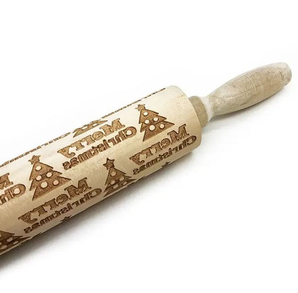 "Merry Christmas" Embossed Rolling Pin