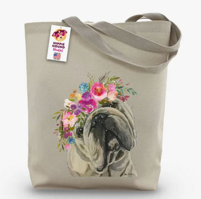 Bright Blooms English Bulldog Tote Bag