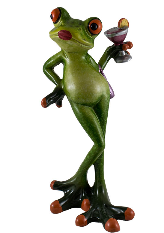 Lady Frog Drinking Margarita