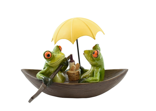 Frog Couple in a Boat
