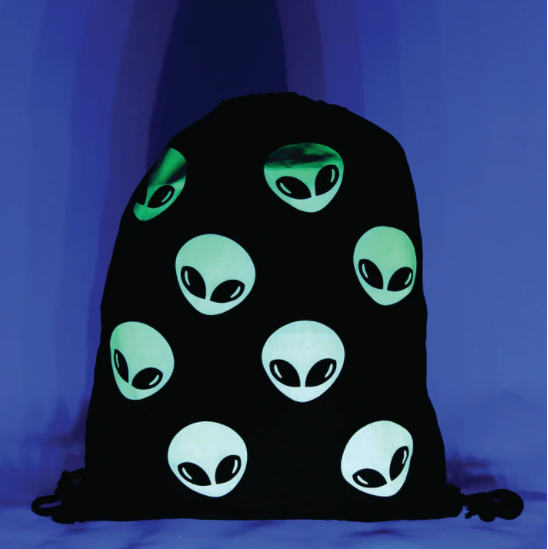 Glow in the Dark Alien Drawstring Backpack