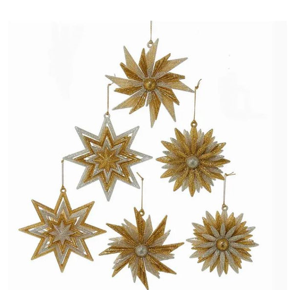 Gold and Silver Sunflower and Snowflake Ornament