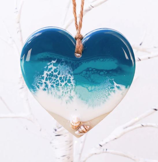Coastal Heart Ornaments