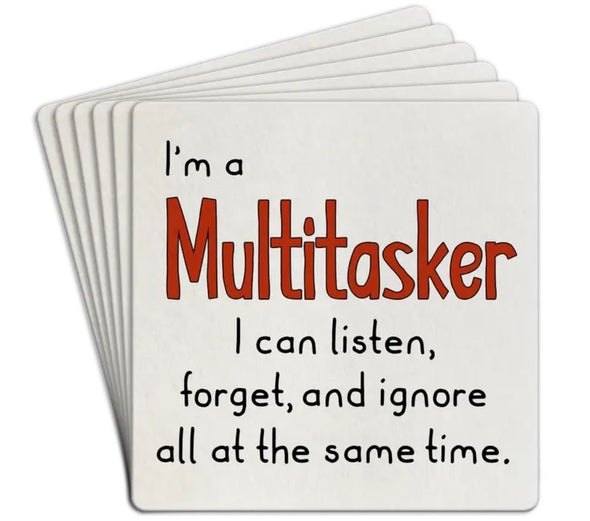 "I'm a Multitasker" Paper Coasters