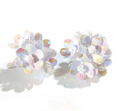 Iridescent Flower Cluster Earrings
