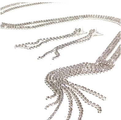 Sparkling Silver Necklace & Earrings Set