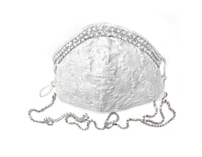 White Pearl Lace Mask