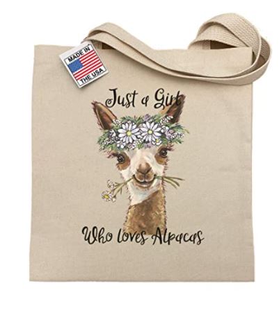 Canvas Tote Bag "Just a Girl Who Loves Alpacas"