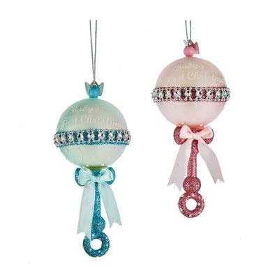 Glass Baby Rattle Ornament by Kurt Adler