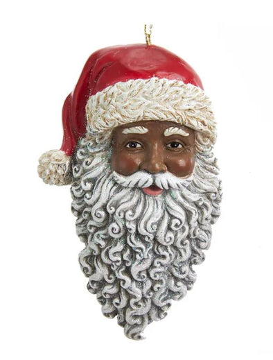 African American Santa Head Ornament