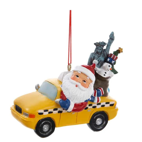 Santa Driving a NY Taxi Cab