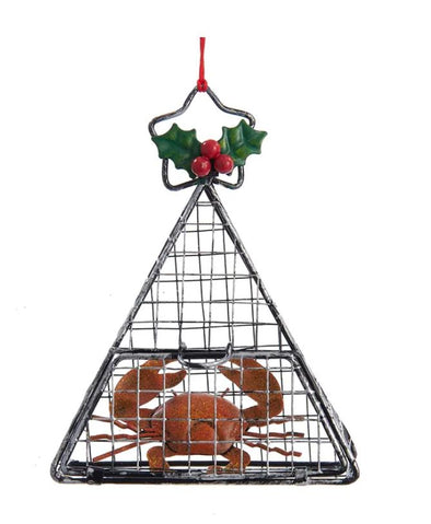 Wire Cage with Crab Ornament