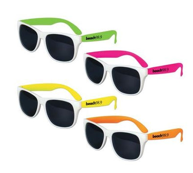 Kids White Frame Classic Neon Sunglasses