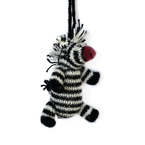 Knit Zebra Ornament