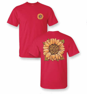 Leopard Print Sunflower Short Sleeved T-Shirt