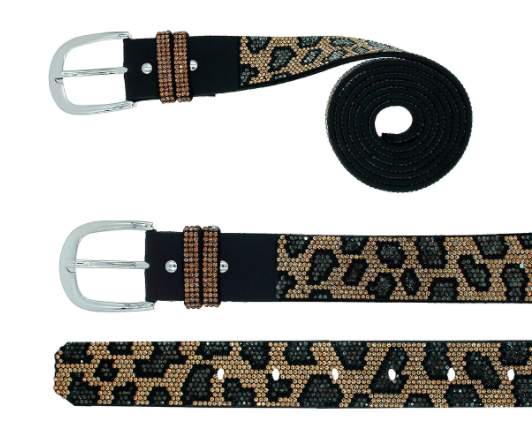 Leopard Print Crystal Belt