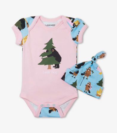 Baby "Life in the Wild" Pink Bodysuit with Hat