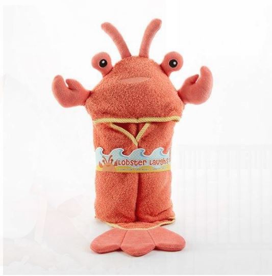 Lobster Laughs Hooded Baby Towel