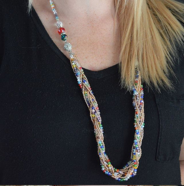 Multicolor Beaded Crystal Necklace