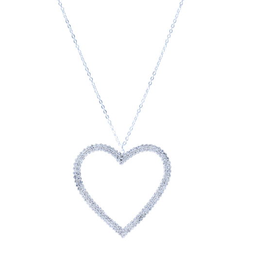 Sparkling Open Heart Necklace