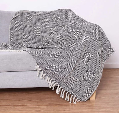 Patterned Cotton Throw Blanket