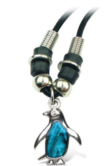 Paua Seashell Necklace Penguin