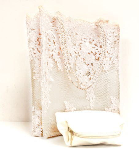 Ivory Lace Tote