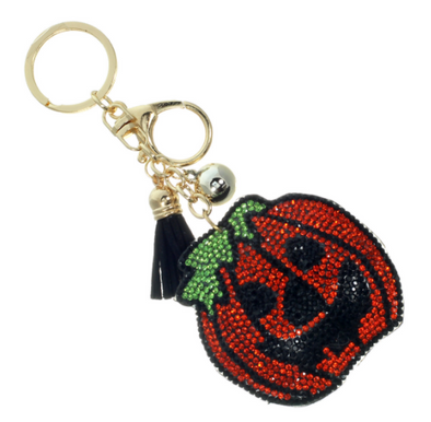 Glittery Pumpkin Keychain