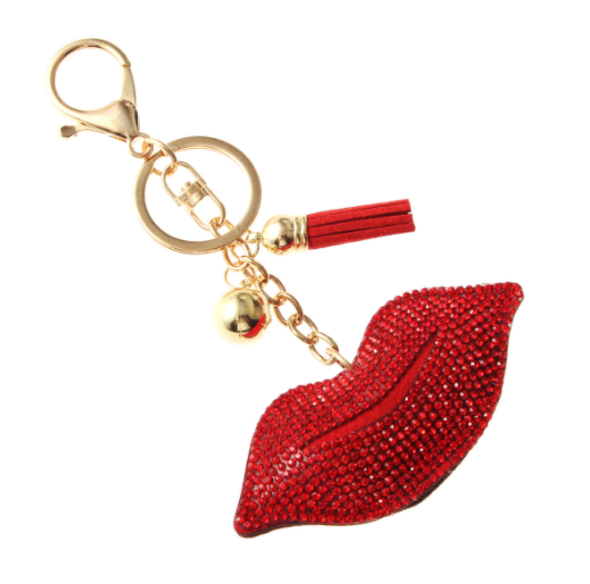 Crystal Red Lips Keychain