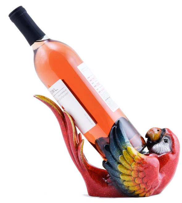 Red Parrot Wine Bottle Holder